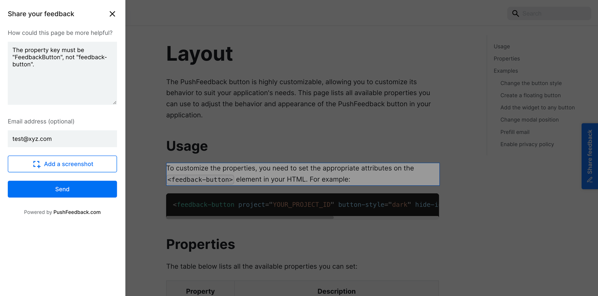Customizable feedback widget that matches your brand